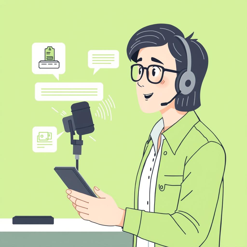 Small business owner using voice AI for operations
