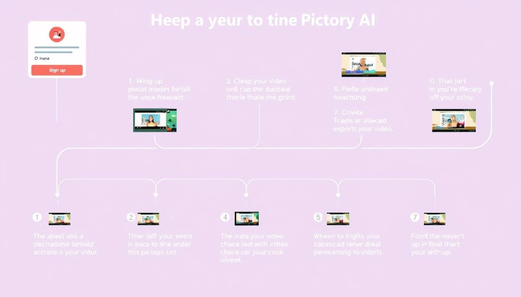 Step-by-step process of creating a video in Pictory AI