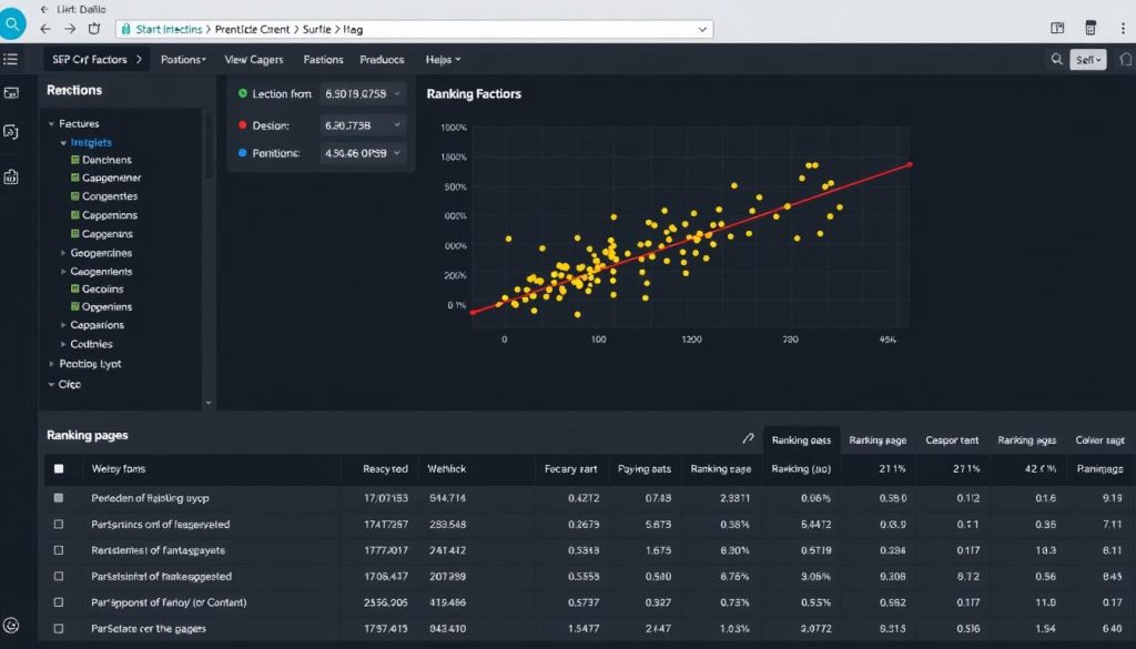 Surfer SEO SERP Analyzer showing correlation between ranking factors