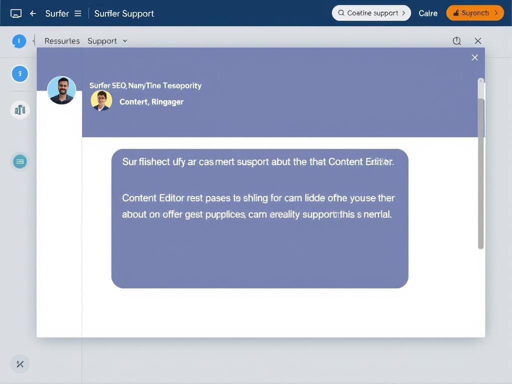 Surfer SEO customer support chat interface