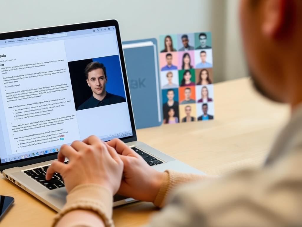 Synthesia AI video being created with text script and avatar selection