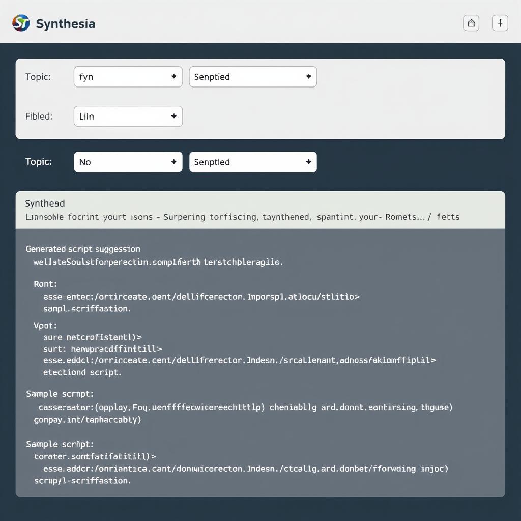 Synthesia AI video script generator interface