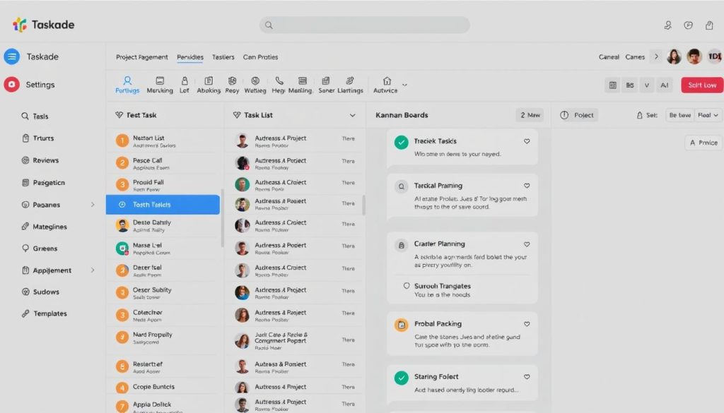 Taskade AI project management interface for small team