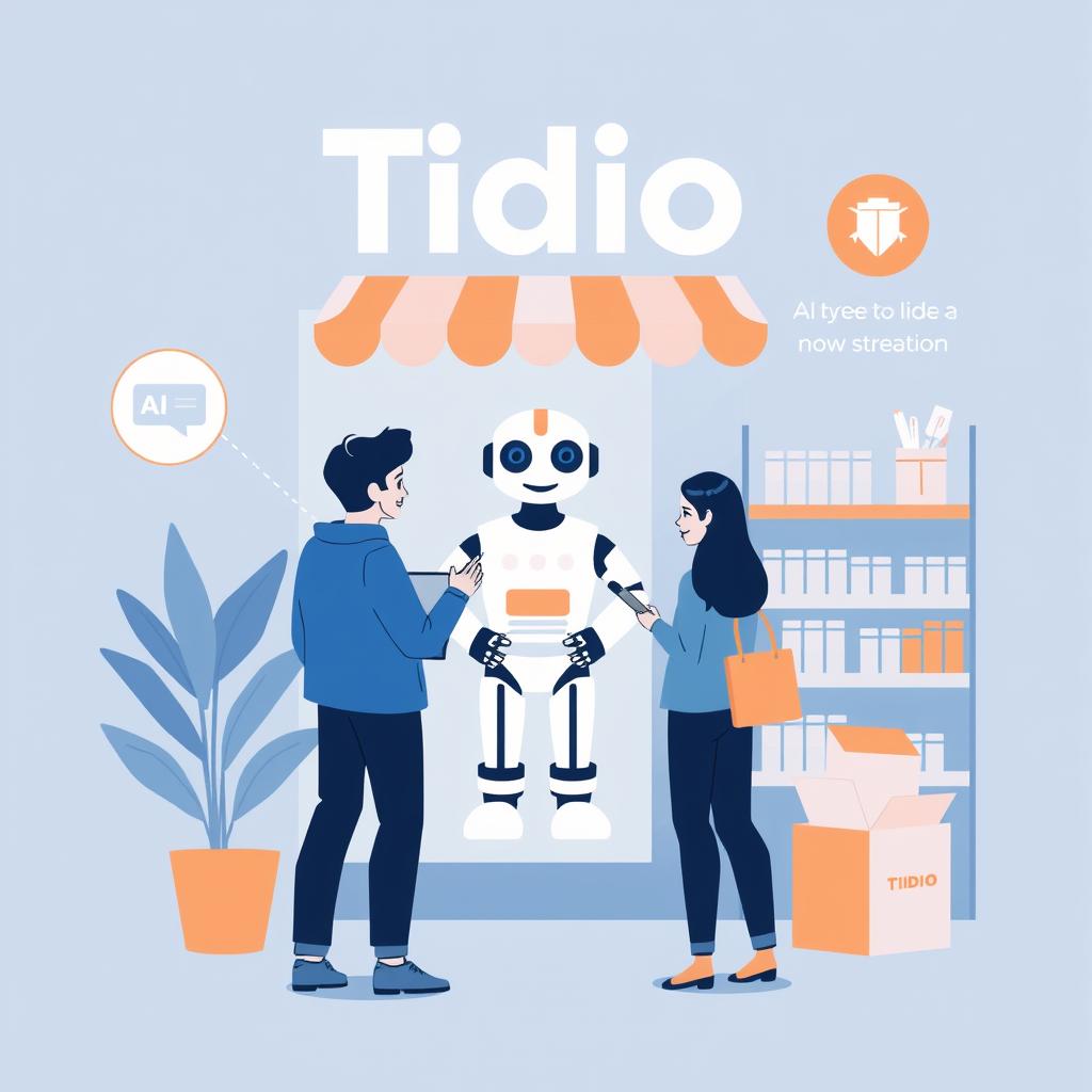 Tidio platform strengths illustration showing AI capabilities and e-commerce focus