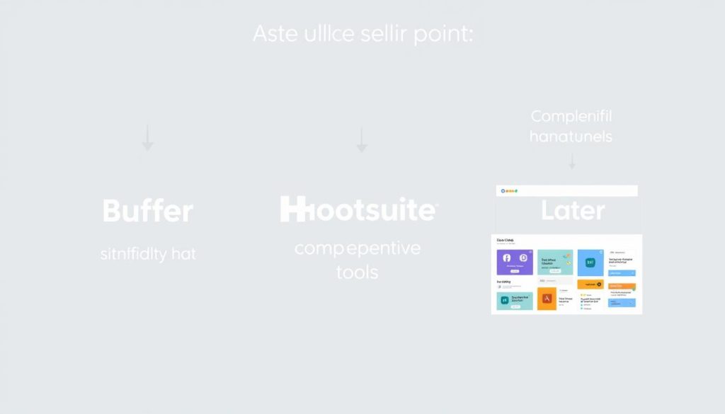Unique features highlighted for each social media scheduling tool