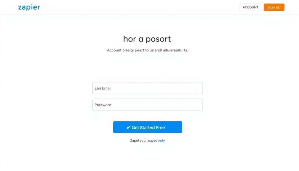 Zapier signup page with account creation form Zapier signup page with account creation form