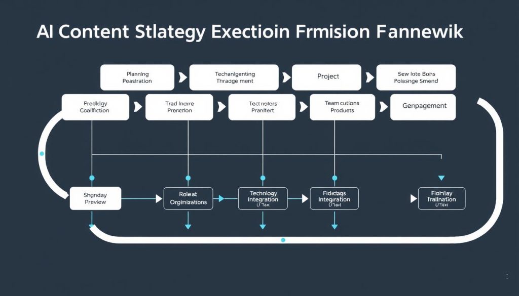 AI Content Strategy Execution Framework showing the complete workflow from planning to optimization AI Content Strategy Execution Framework showing the complete workflow from planning to optimization