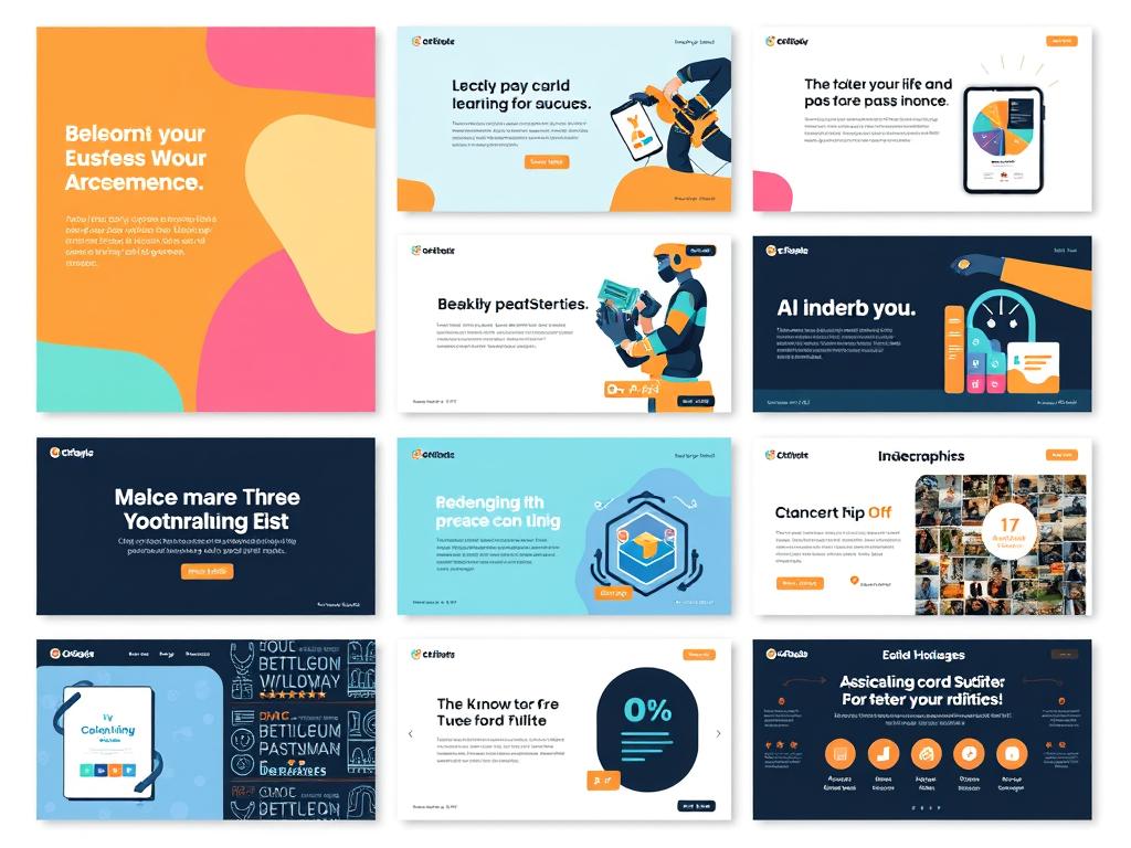 AI-generated branded visuals showing consistent style across different formats AI-generated branded visuals showing consistent style across different formats