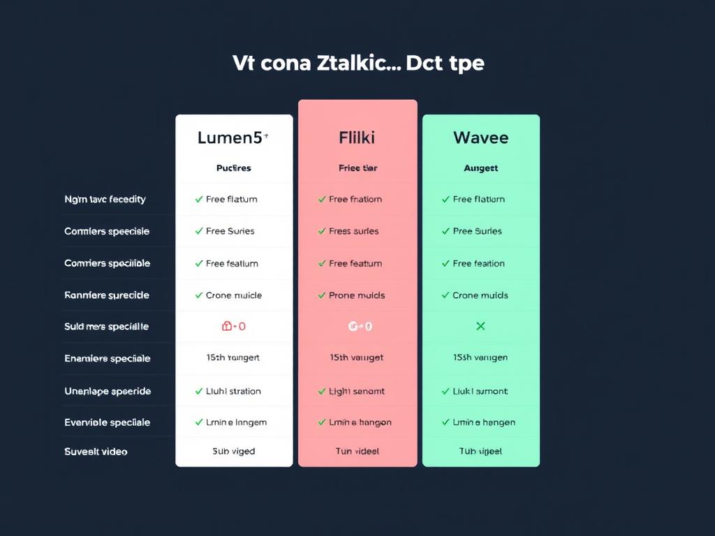 Budget comparison showing different pricing tiers for Lumen5 vs Fliki vs Wave.video