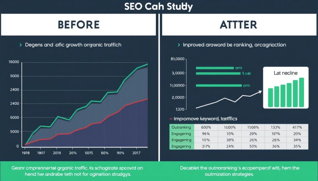 Case study results showing traffic improvement with Outranking SEO