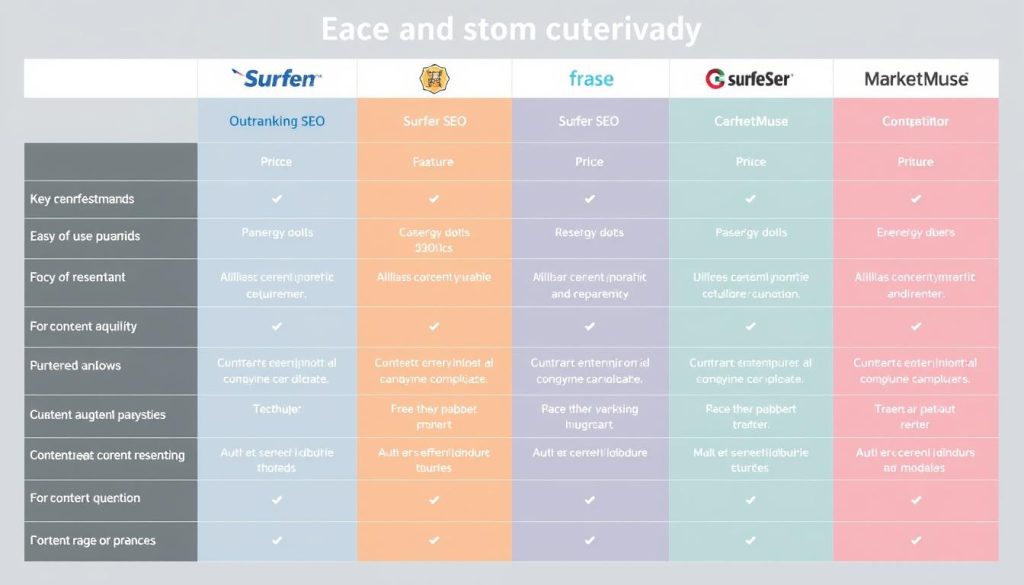 Comparison chart showing Outranking SEO vs competitor platforms
