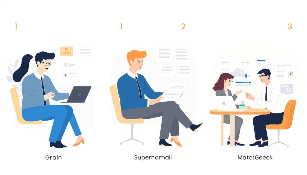 Different team types using AI meeting assistants in various scenarios with AI meeting assistants comparison