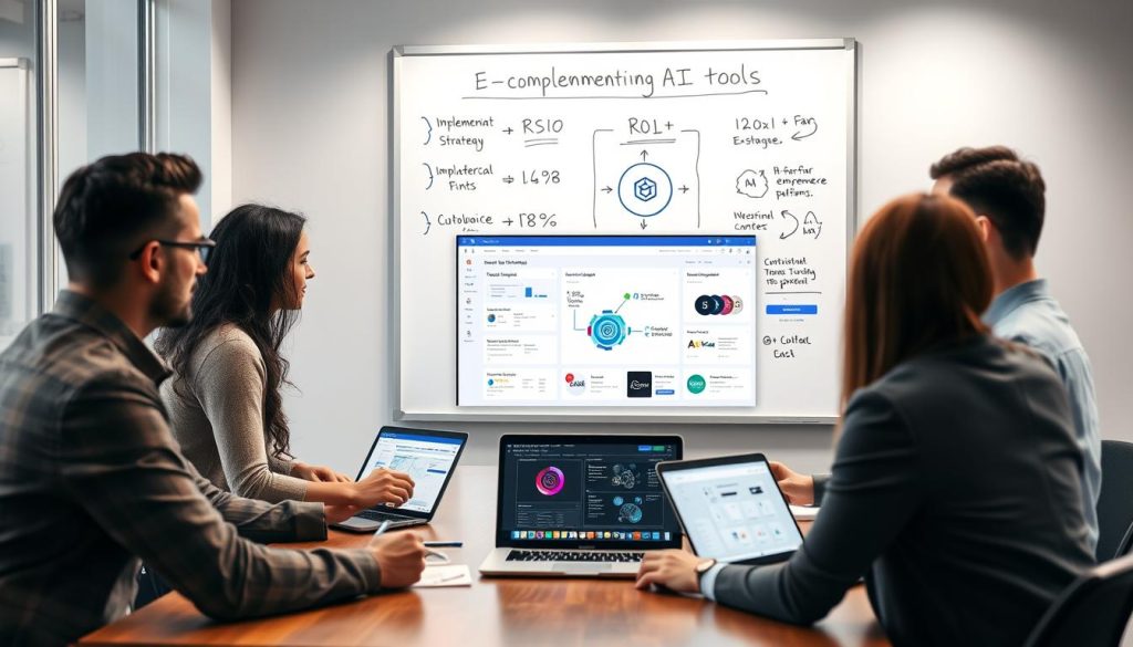 E-commerce team implementing AI tools with a strategic approach