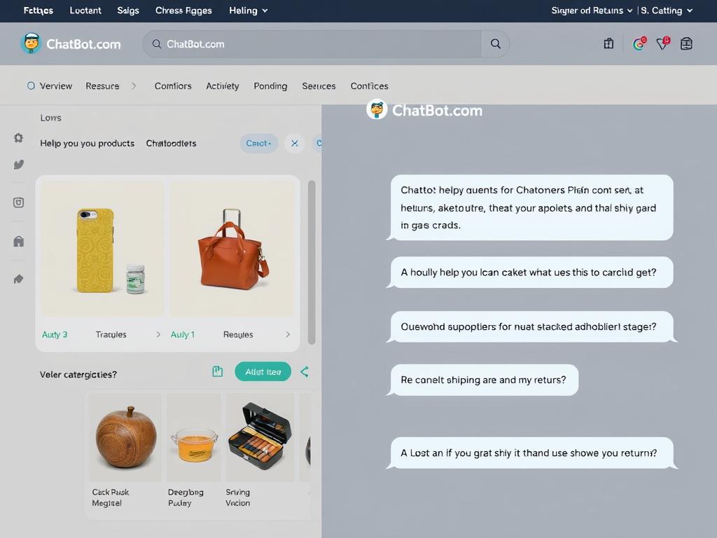 E-commerce website with ChatBot.com integration helping customers with product selection