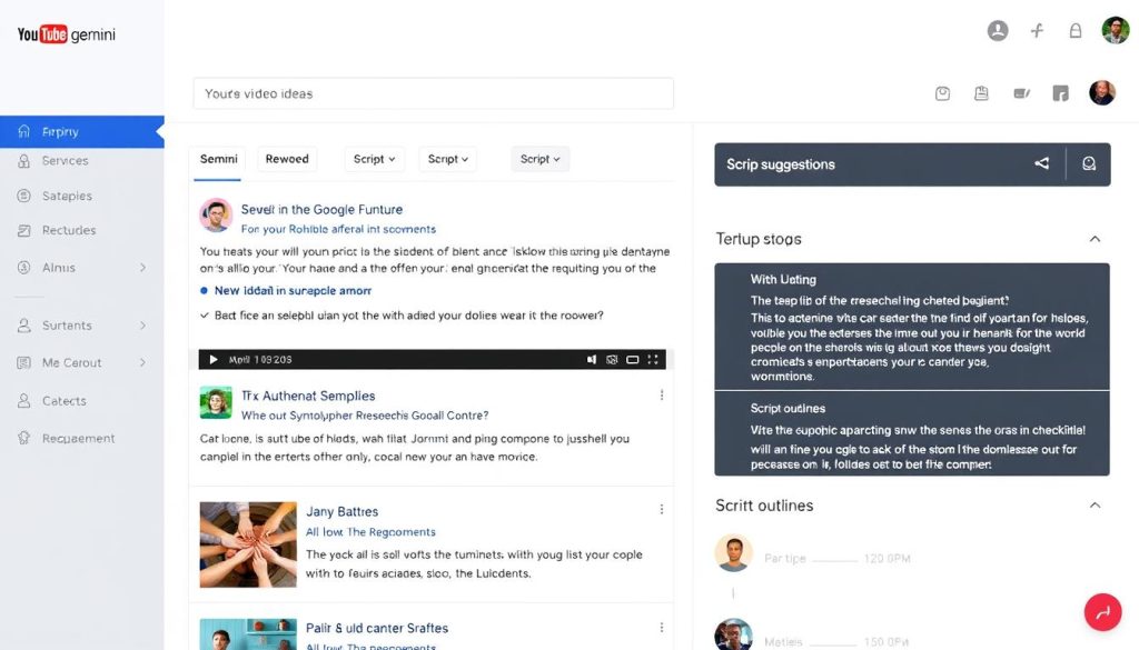 Google Gemini interface generating YouTube video ideas and research