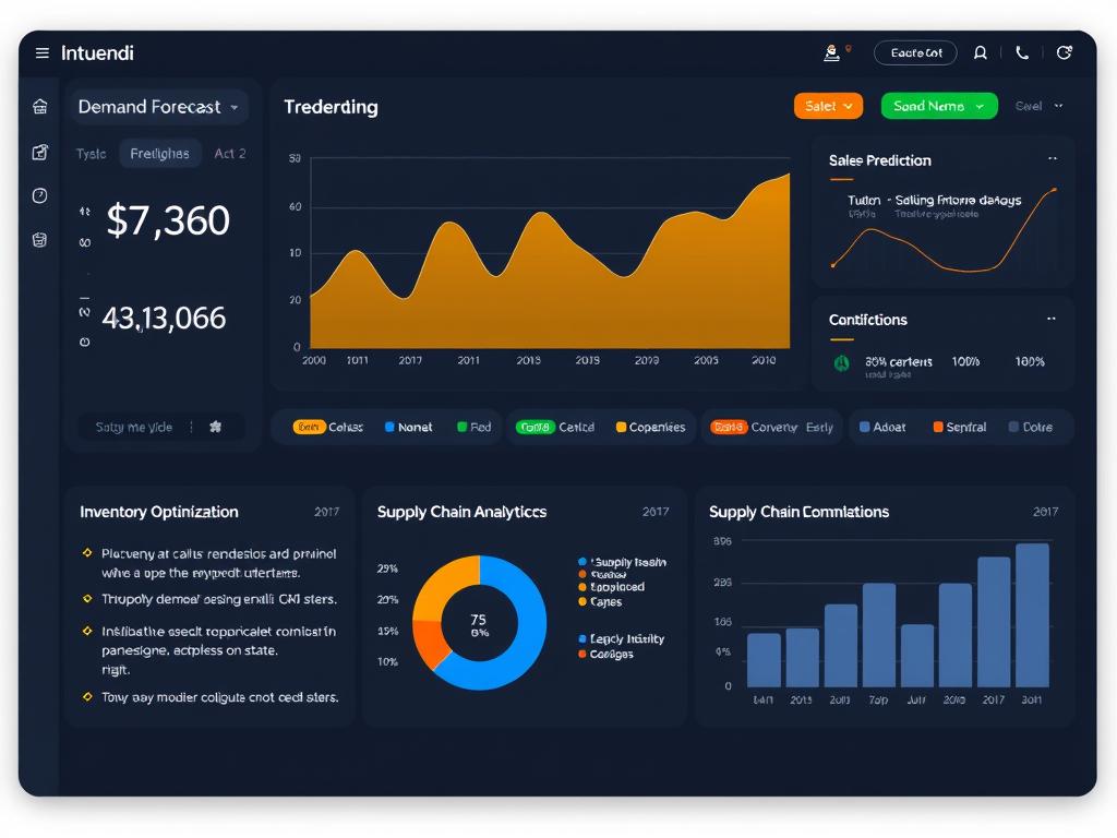 Intuendi AI demand forecasting platform showing sales prediction and inventory optimization