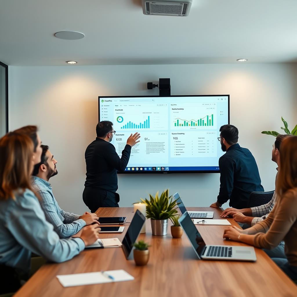 Marketing agency team collaborating using Outranking platform