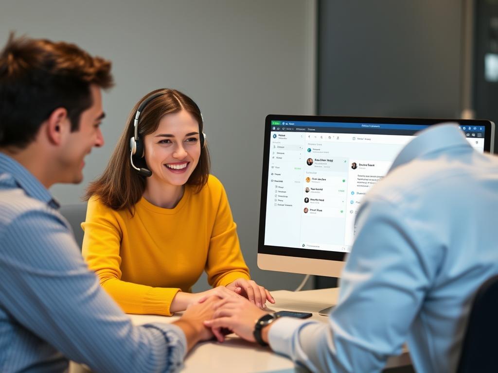 Marketing team using HelpCrunch for email campaigns and chat support