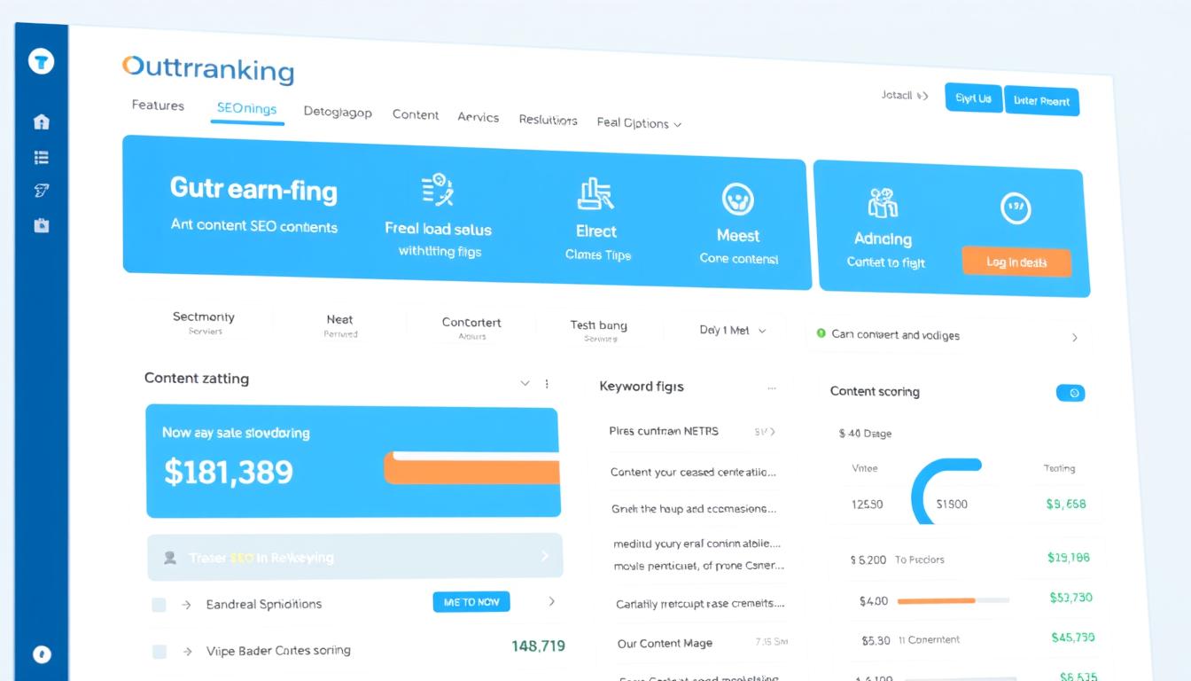Outranking SEO platform dashboard showing content optimization features