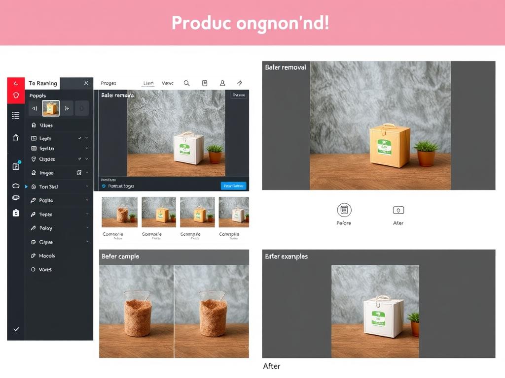 PhotoRoom AI product photography platform showing background removal and image enhancement