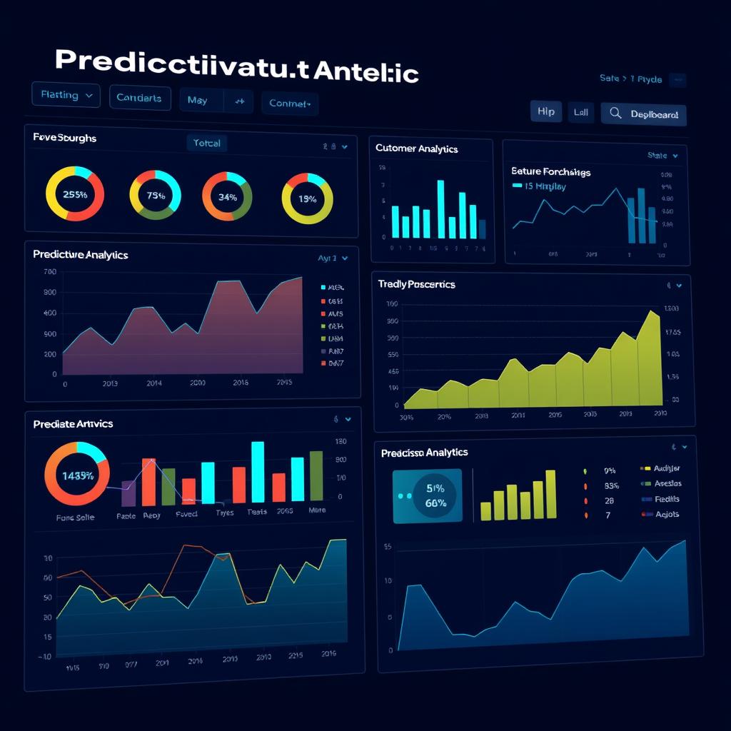 Predictive analytics dashboard showing customer behavior forecasting for e-commerce