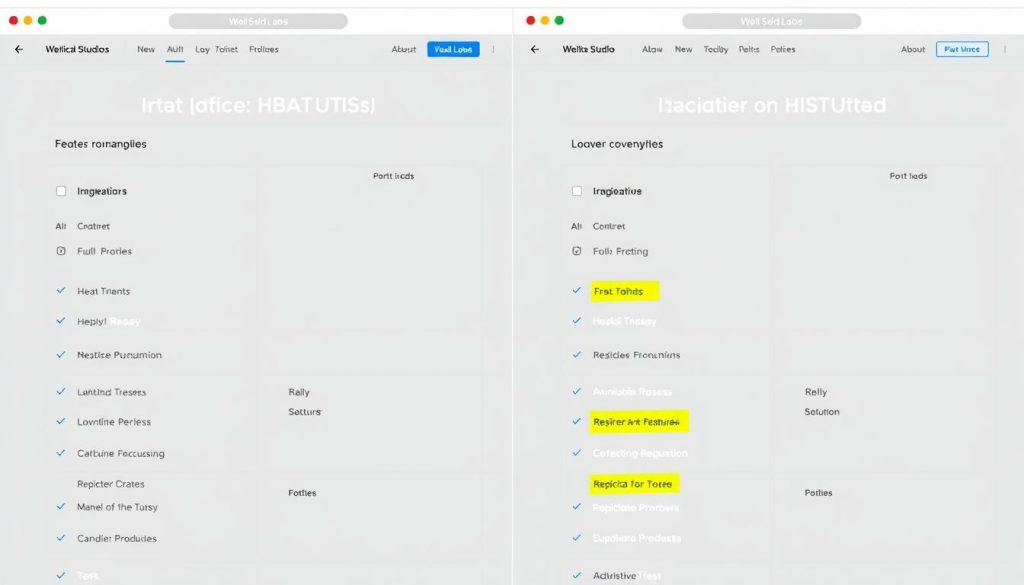 Side-by-side comparison of WellSaid Labs vs Replica Studios interfaces