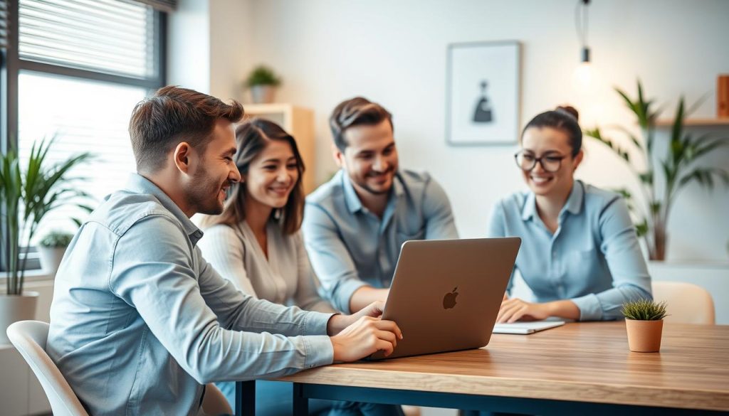 Small business team implementing an AI chatbot solution