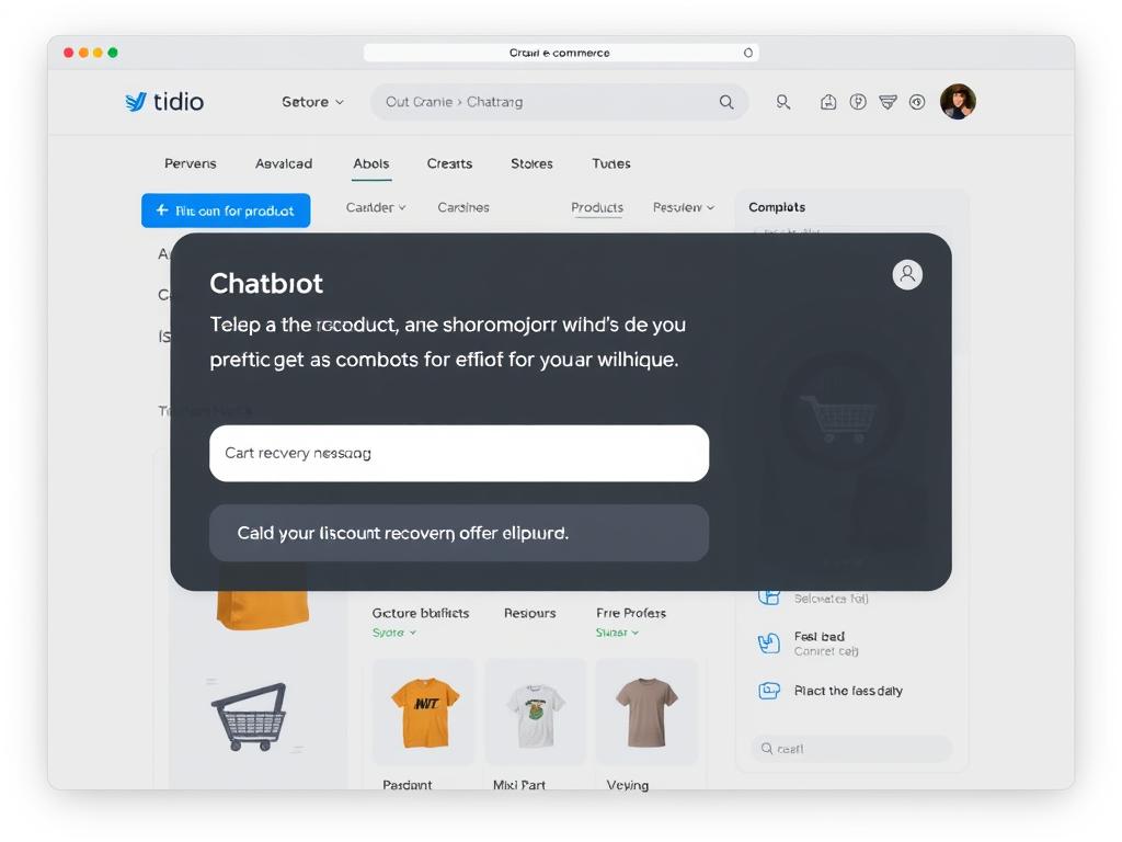 Small e-commerce store using Tidio to engage with customers and recover abandoned carts
