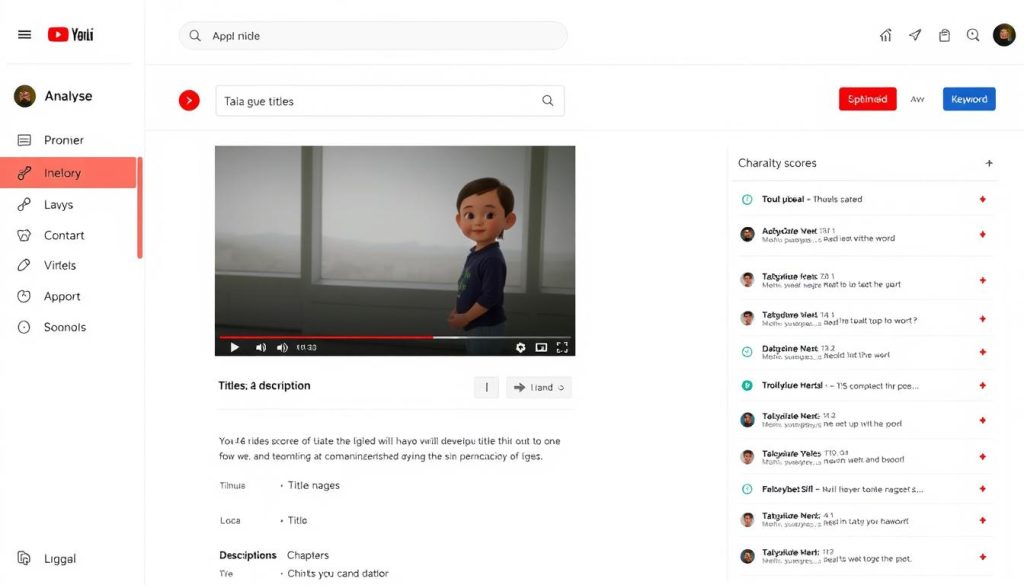 Taja AI interface optimizing YouTube video metadata
