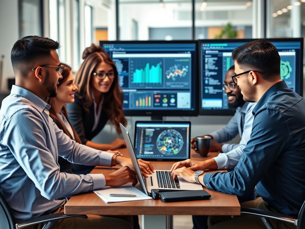 Team implementing AI tools in an e-commerce business setting