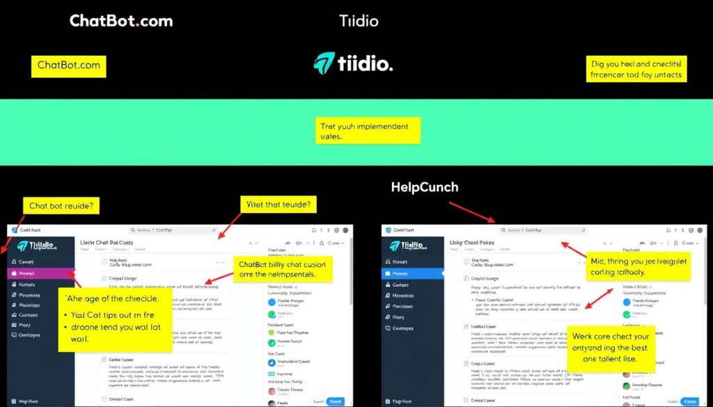 User interface comparison of the three chatbot platforms showing ease of use