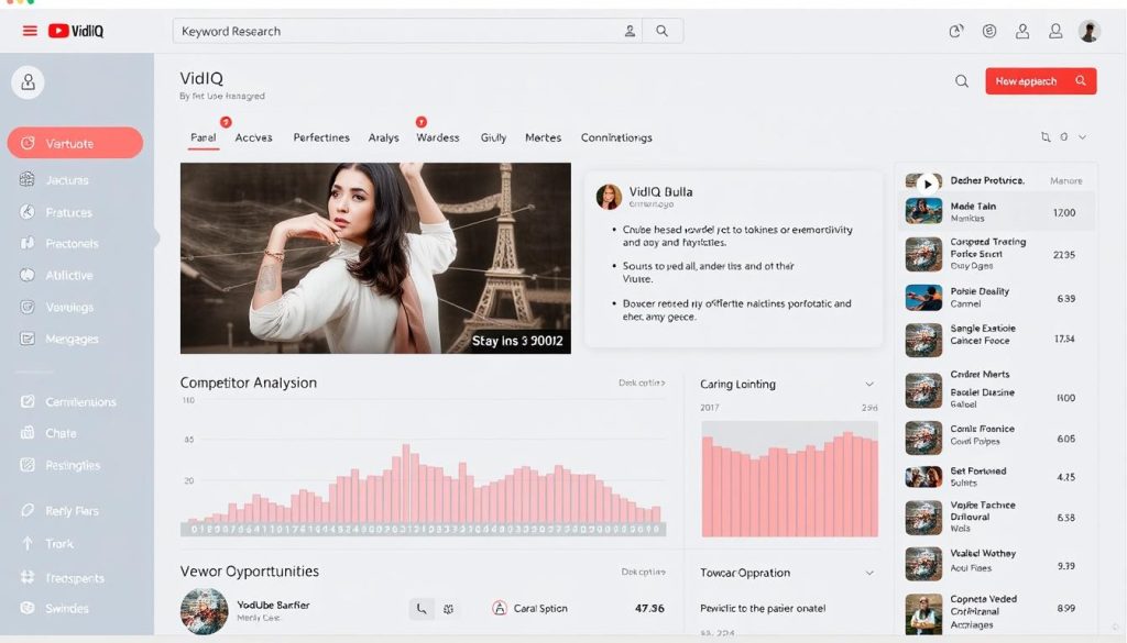 VidIQ dashboard showing YouTube SEO optimization tools