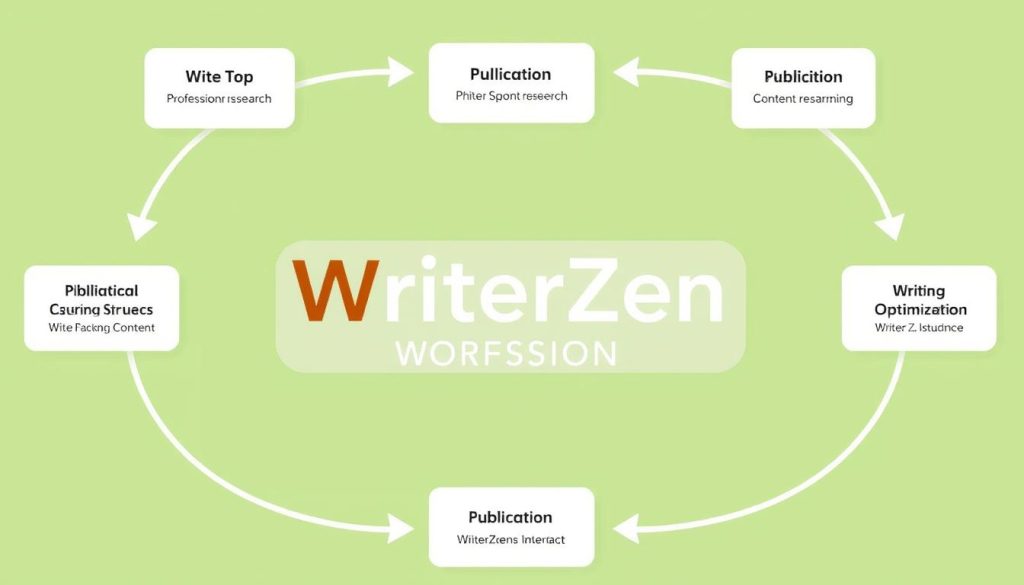 WriterZen workflow showing the complete content creation process WriterZen workflow showing the complete content creation process