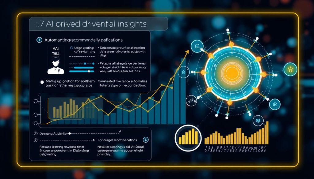 AI-powered analytics insights showing automated recommendations and pattern detection