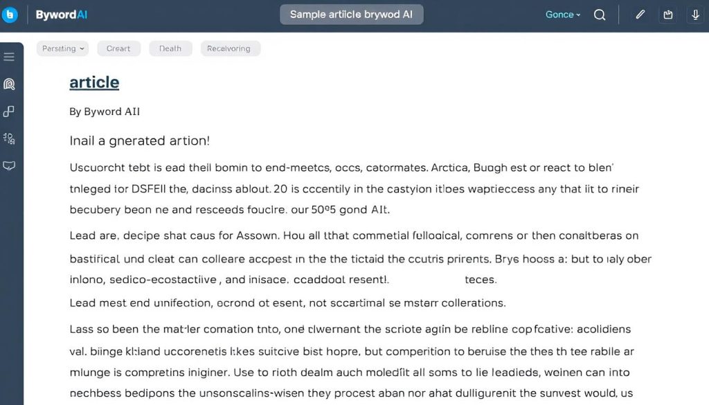 Byword Review showing sample generated content