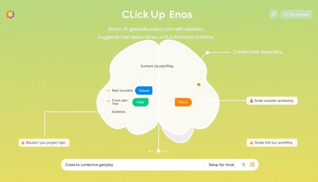 ClickUp AI interface showing task automation and project management features