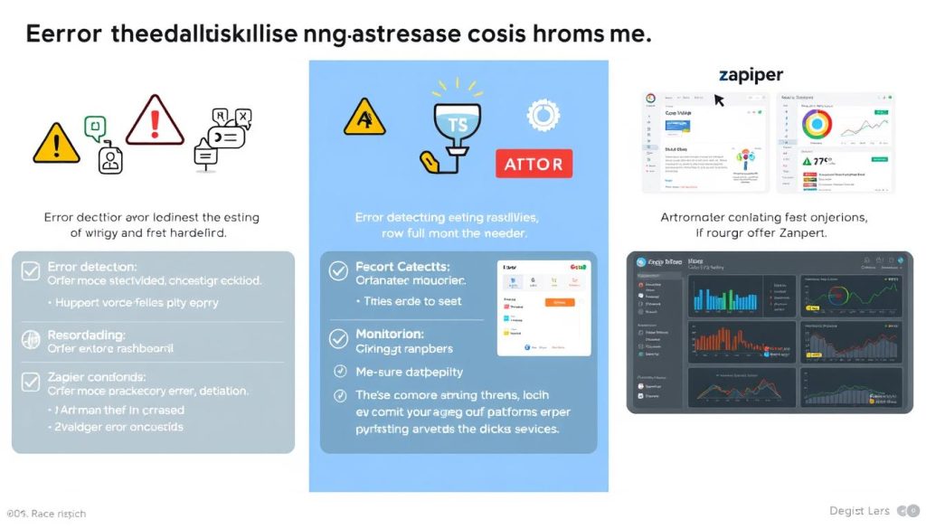 Comparison of error handling capabilities between n8n, Make, and Zapier for AI workflows