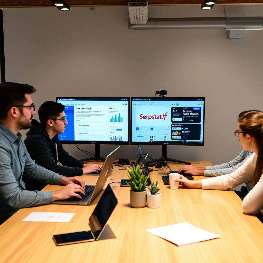 Content team using Serpstat's AI tools for content creation