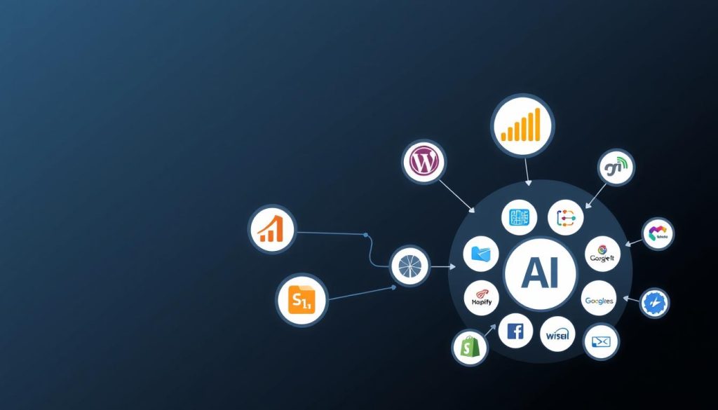 Integration ecosystem showing AI analytics platforms connecting with other marketing tools