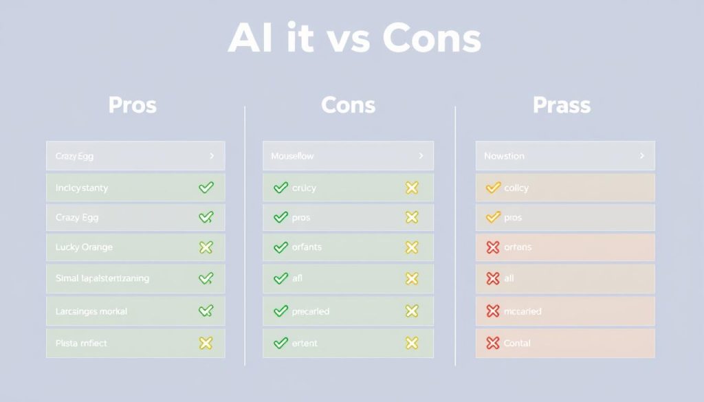 Pros and cons visualization of AI-powered analytics platforms