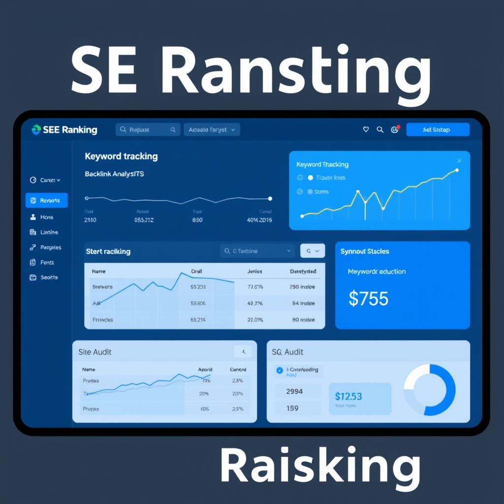 SE Ranking dashboard showing key SEO metrics and tools