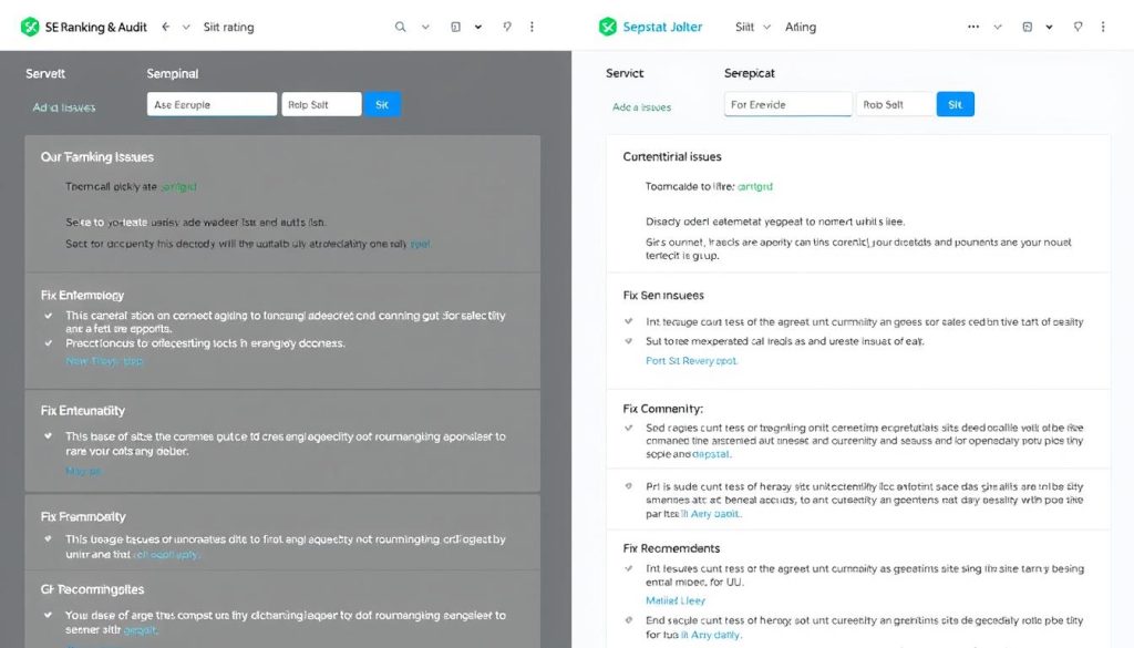 SE Ranking vs Serpstat site audit comparison showing technical SEO issues detected