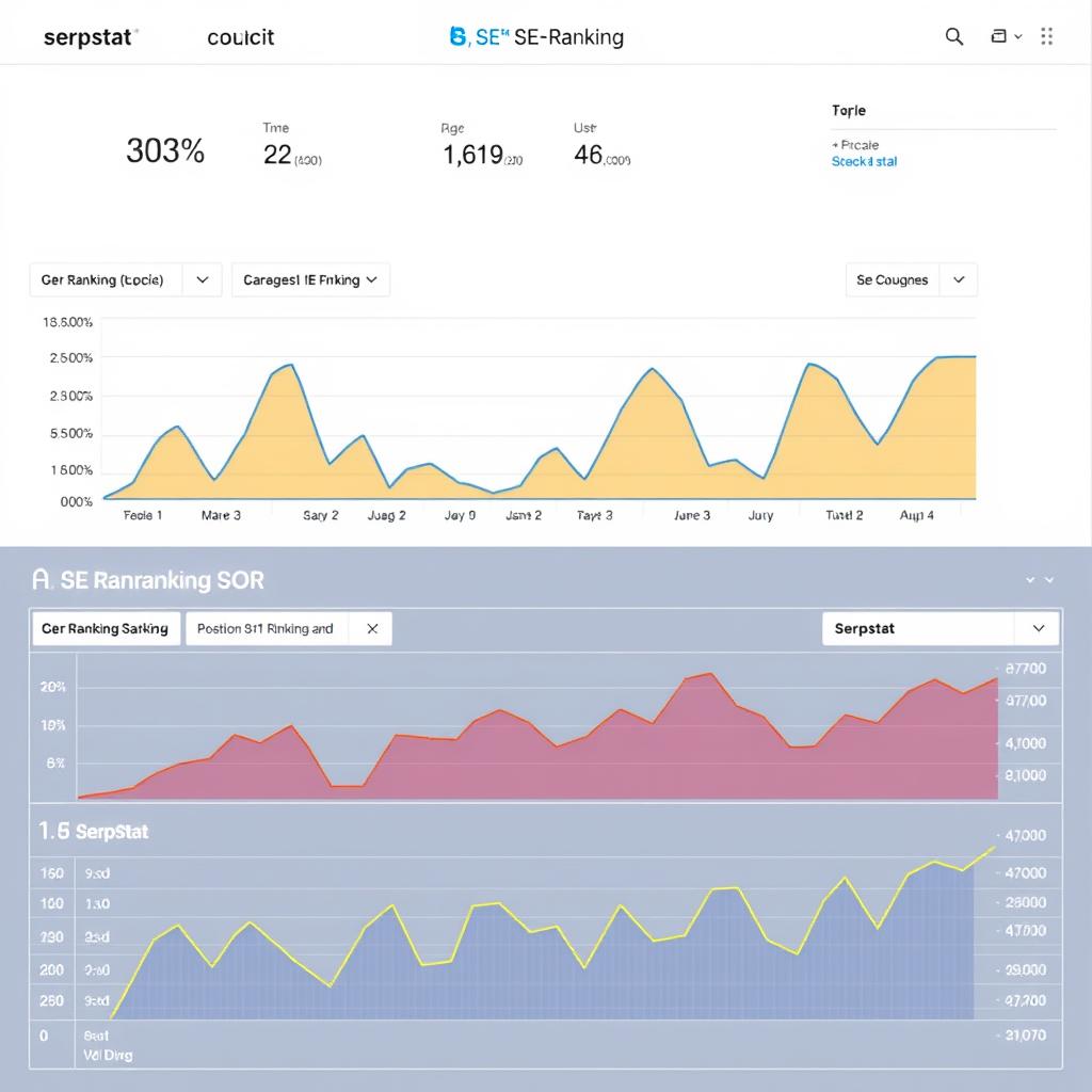SEO ranking report showing position changes over time