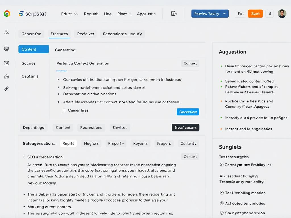 Serpstat AI content tools showing content generation and optimization