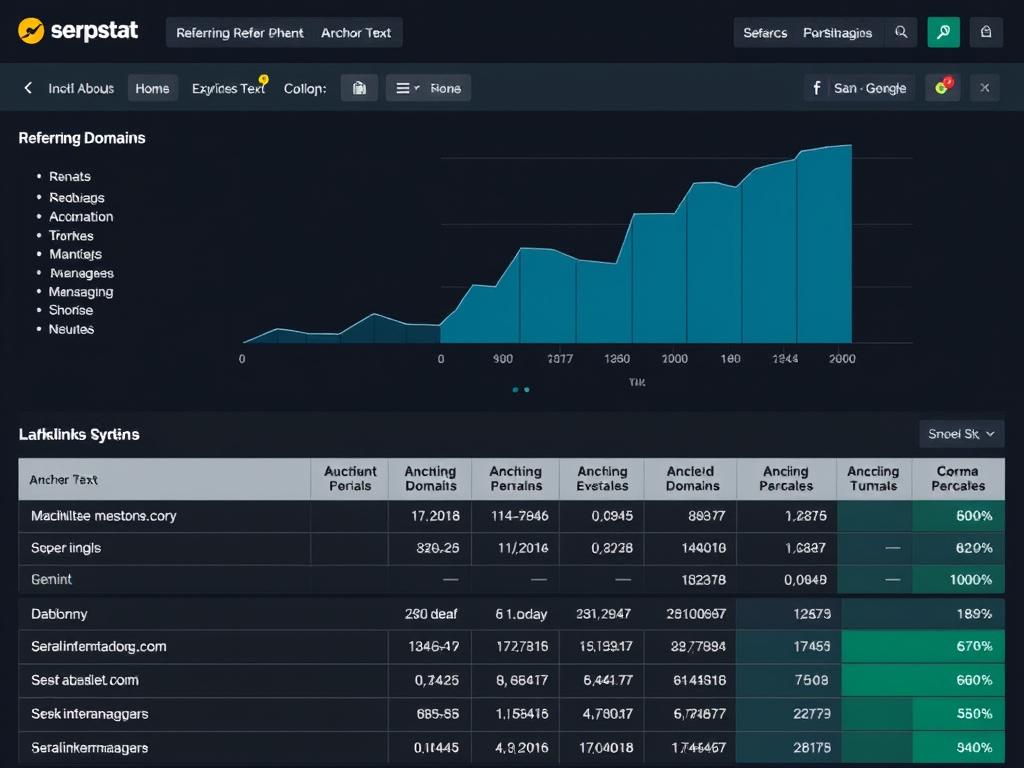 Serpstat backlink analysis showing referring domains and link quality metrics