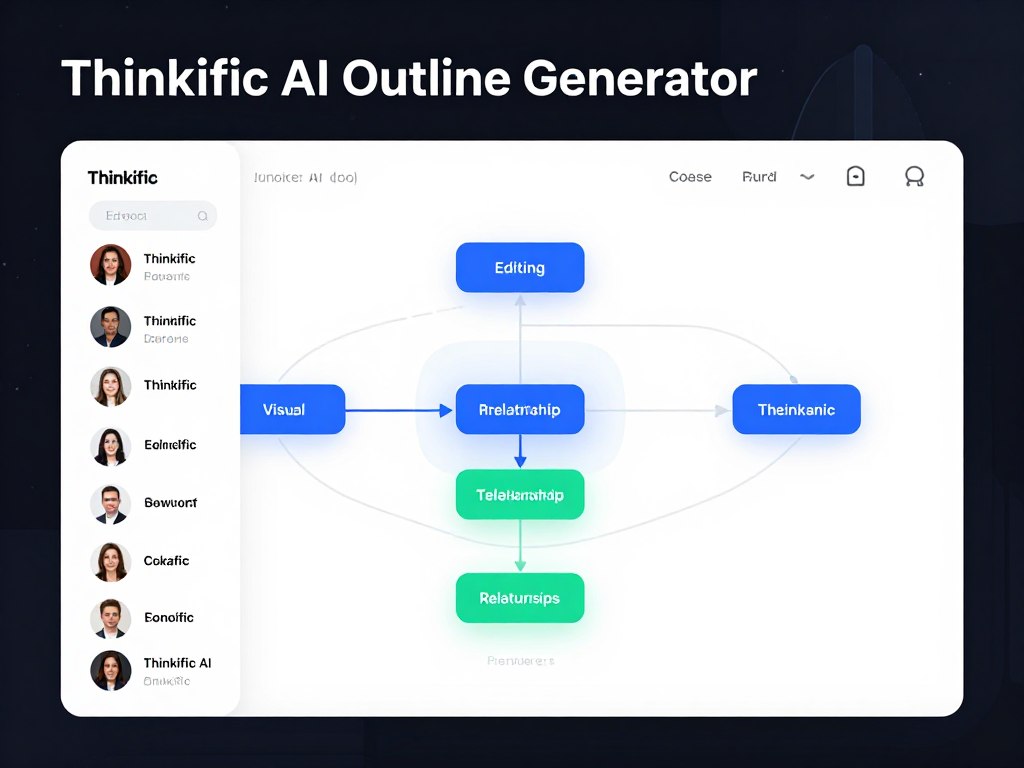 Conceptual illustration of potential future features for Thinkific AI Outline Generator