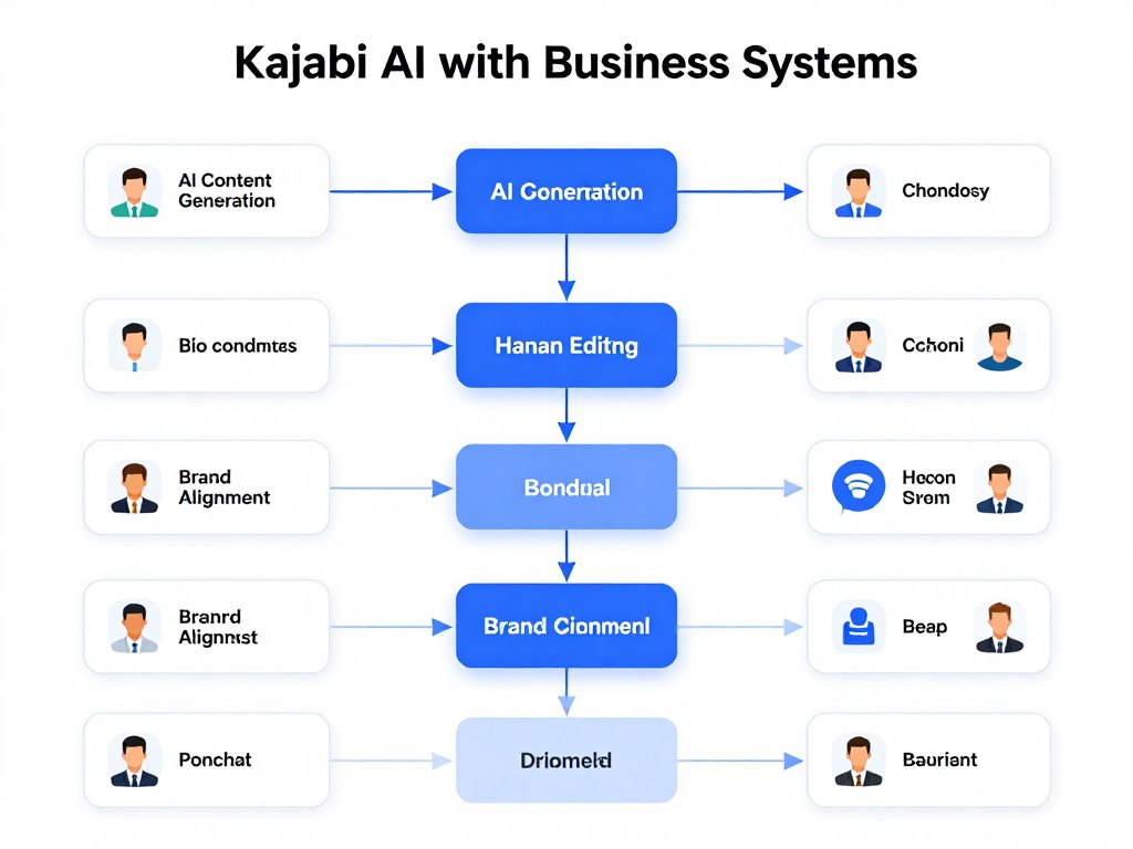 Content workflow integrating Kajabi AI with existing systems