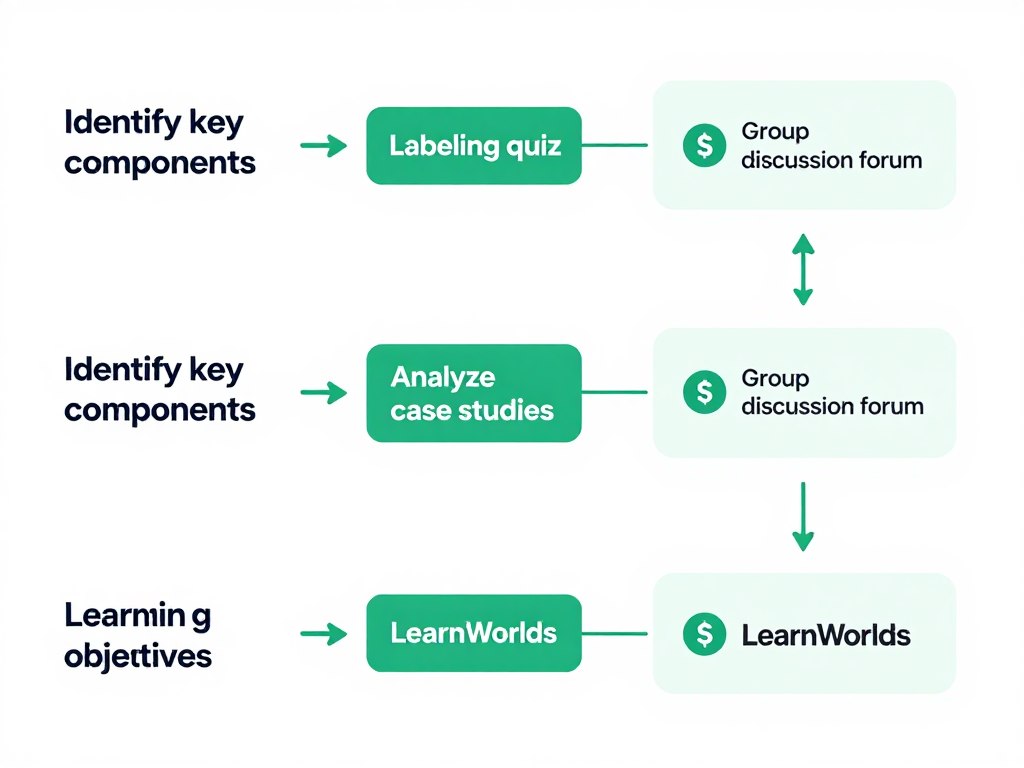 Diagram showing alignment between learning objectives and activities