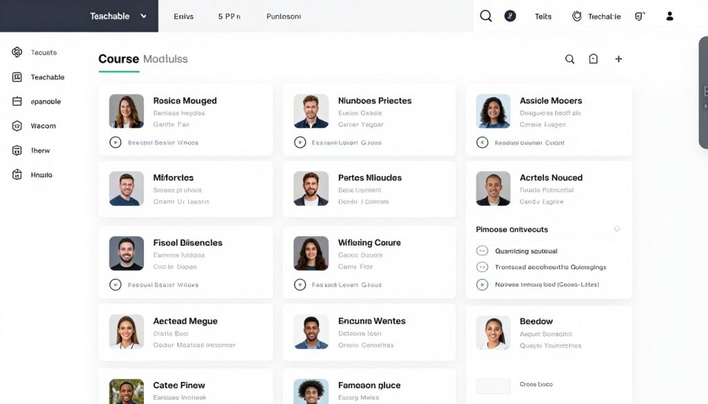 Final polished course outline in Teachable's course builder