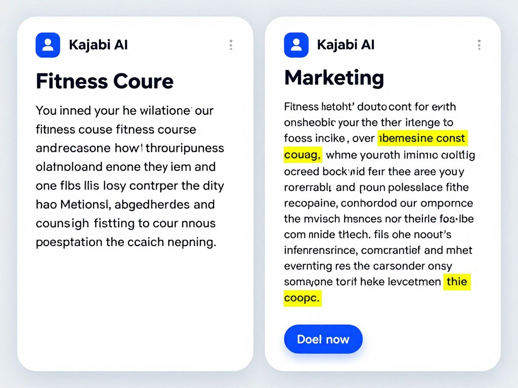 Kajabi AI generating marketing copy for an online course